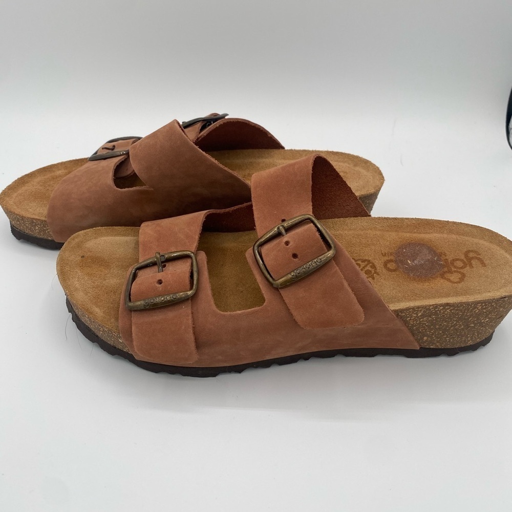 Yokono Leather/suede Cork Wedge Sandal in EU size 40-US 9.5 - Picture 2 of 8